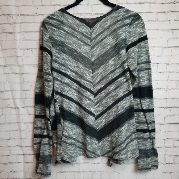 SPOILED black and grey draped front knit cardigan - Picture 6 of 8